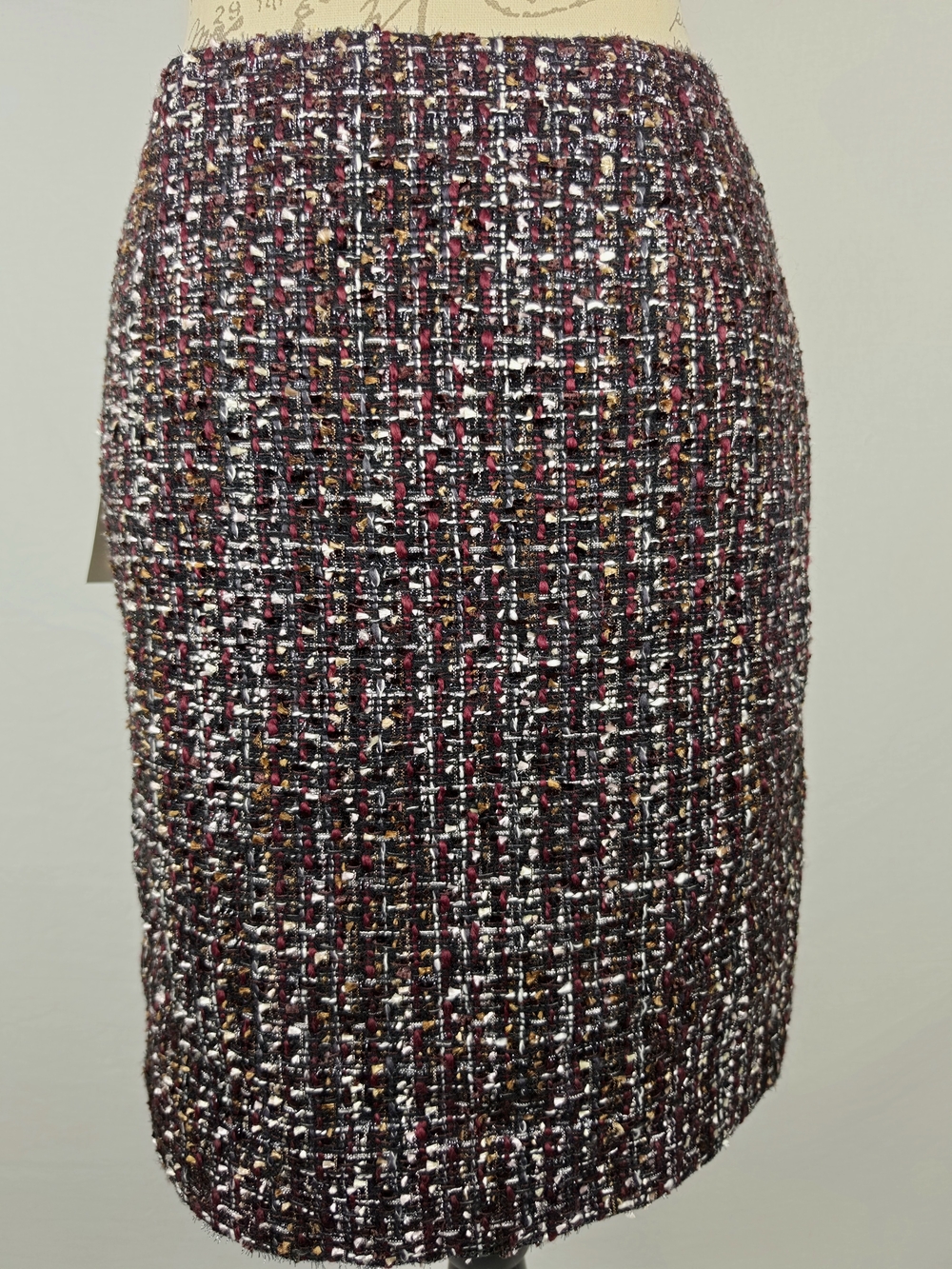 Calvin Klein NWT Petite Tweed Pencil Skirt 2P Black Multi - Picture 3 of 7